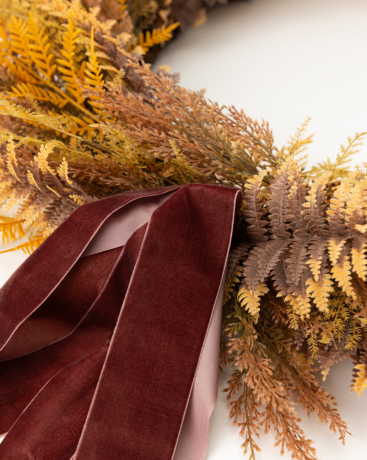 30" Faux Golden Fern Wreath - Image 3