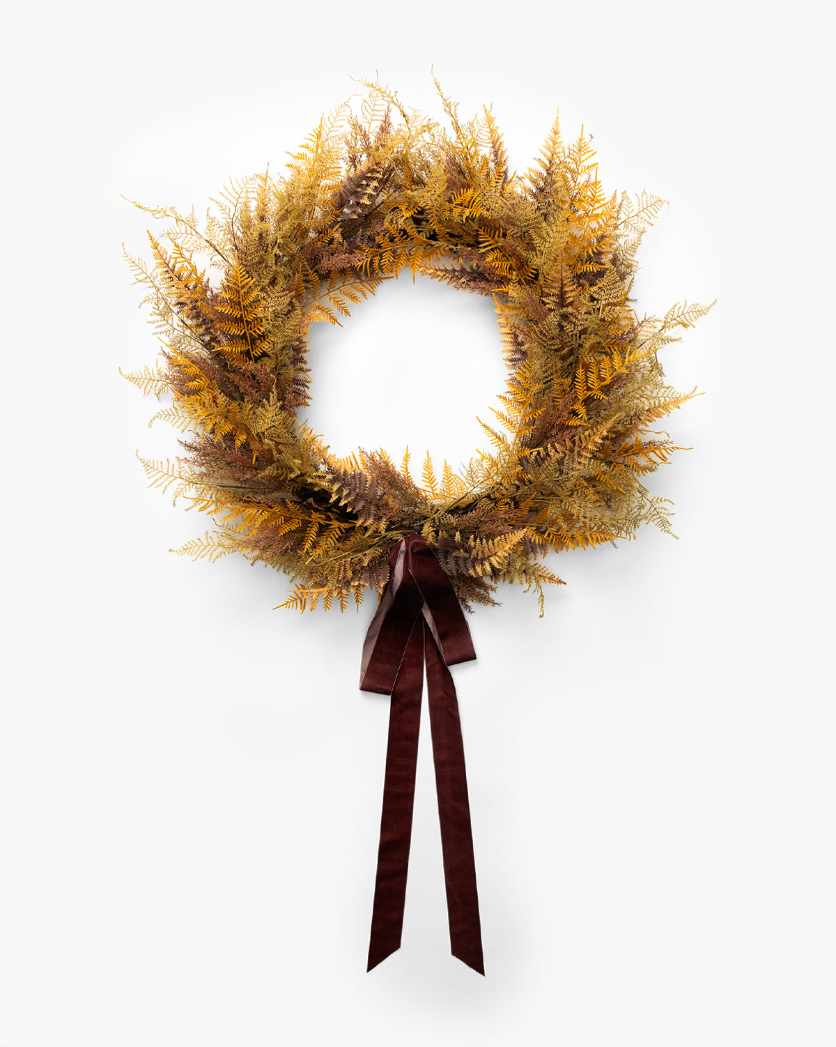 30" Faux Golden Fern Wreath - Image 2