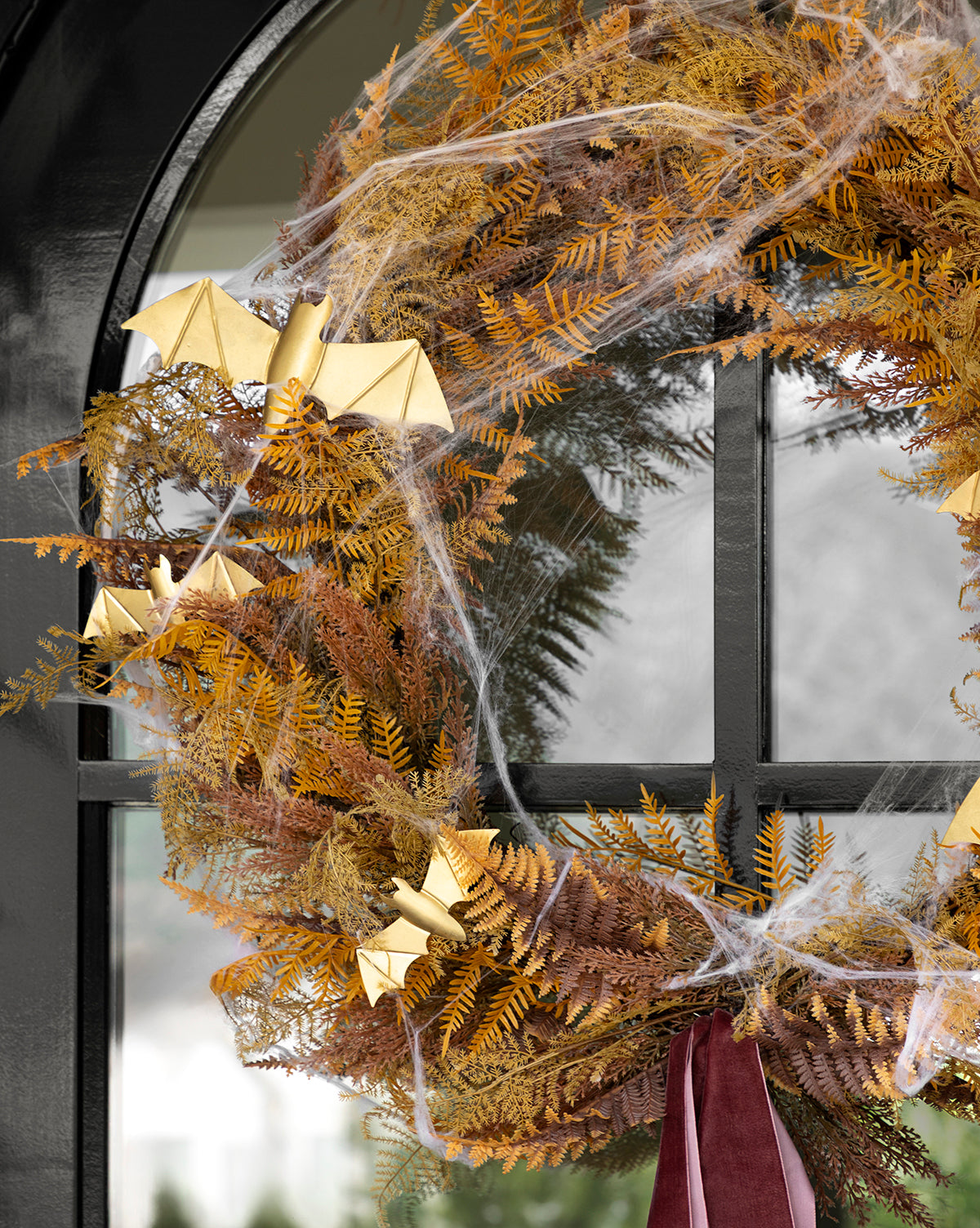 30" Faux Golden Fern Wreath - Image 5